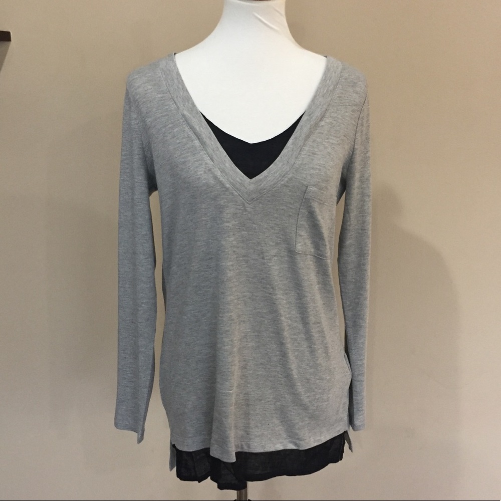 NWOT Gray Long Sleeve Venus V-Neck